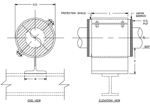 CS-1011 Resting Cold Shoe (Split-T Base, 360 Insulation, with Bolts)