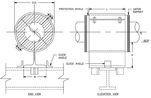 CS-2011 Anchor Type Cold Shoe (Split-T Base, Stops, Guides)