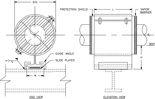 CS-3011 Sliding Cold Shoe (Split-T Base, Guided, without Thrust Plates)