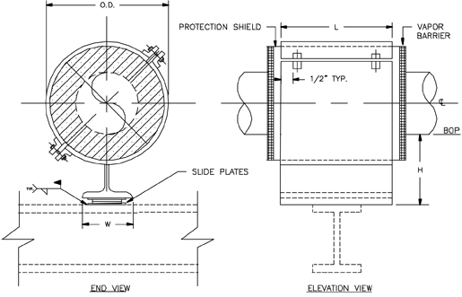 CS-3013 Sliding Cold Shoe (Split-T Base, Unguided, without Thrust Plates)