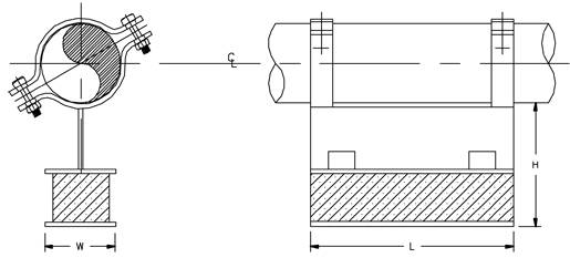 CS-6020 Misc. Cold Shoe (Double Clamp Phenolic Support)