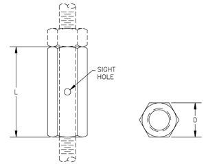 Fig. 35: Rod Coupling – Straight with Site Hole