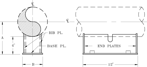 Fig. 400-Support: Double T-Bar Cradle Support & Structural Anchor