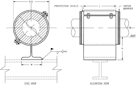 HS-2010 Anchor Hot Pipe Shoe (Split-T Base, Welded)