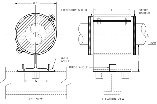 HS-2011 Anchor Hot Pipe Shoe (Split-T Base, Stops and Guides)