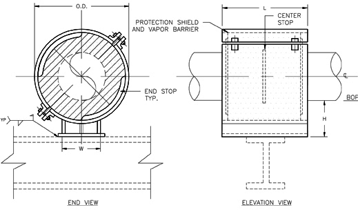 HS-2030 Anchor Hot Pipe Shoe (Double-T Base, Welded)