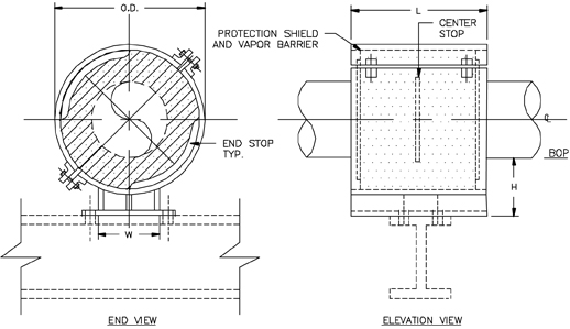 HS-2032 Anchor Hot Pipe Shoe (Double-T Base, Bolted)