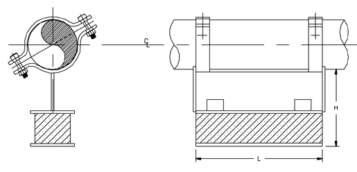 HS-6020 Misc. Hot Pipe Shoe (Double Clamp)