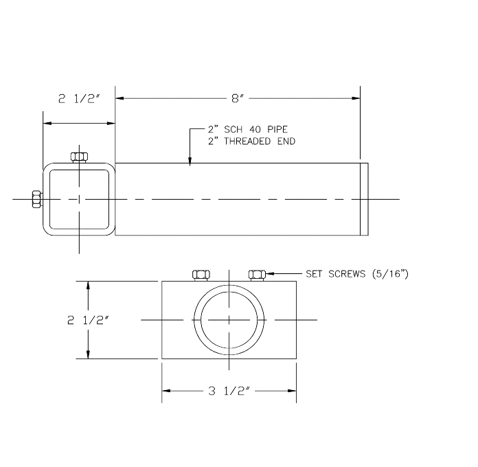 IS-650 Threaded-Secondary Support