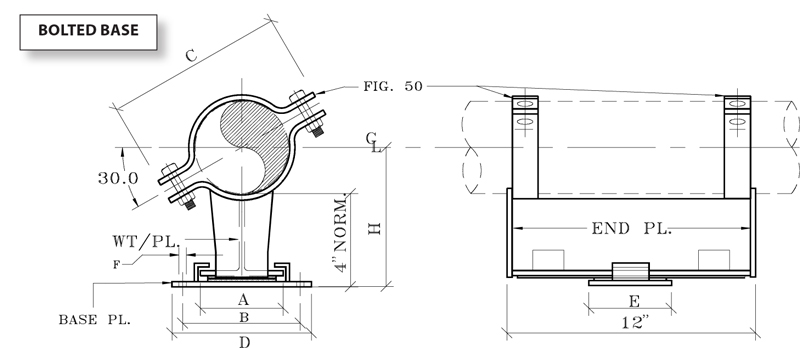 Fig. 1200: Bolt Cradle Support with Guide & Slide Plate (Bolted Base)