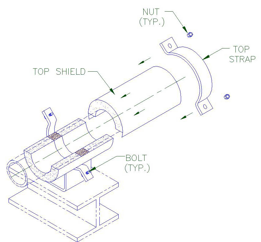 Nu-Bolt® pipe support assembly